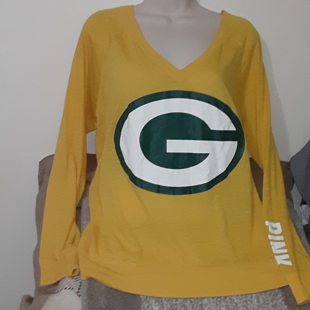 Womens PINK Long sleeve Green Bay Packer shirt